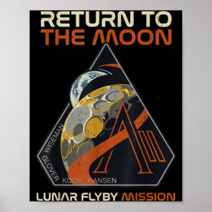 Klassieke Artemis Ii Retour Maan Illustratie Poster
