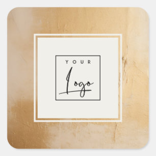 Klassieke Artistieke Beige Gold Oil Paint Texture  Vierkante Sticker