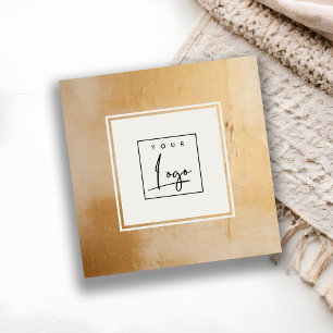 Klassieke Artistieke Beige Gold Oil Paint Texture Vierkante Visitekaartje