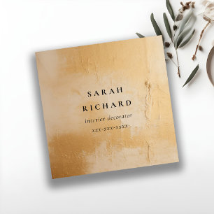 Klassieke Artistieke Beige Gold Oil Paint Textuur Vierkante Visitekaartje
