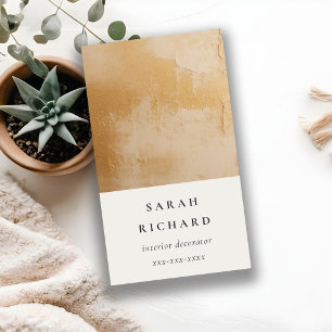 Klassieke Artistieke Beige Gold Oil Paint Textuur Visitekaartje