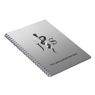 Klassieke Asclepius Edele Medische Elegante Zwart Notitieboek