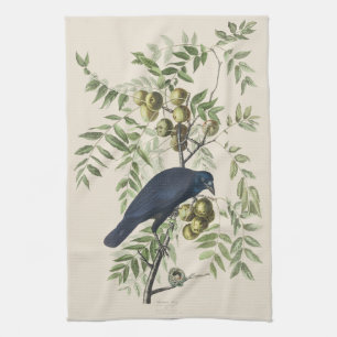 Klassieke Audubon Amerikaanse Kraai Vogel Natuur K Theedoek