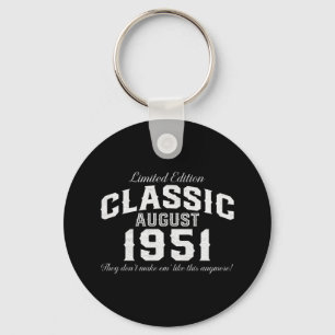 klassieke auto 1951 70e verjaardag sleutelhanger