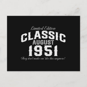 Klassieke Auto 1951 70ste Verjaardag Briefkaart