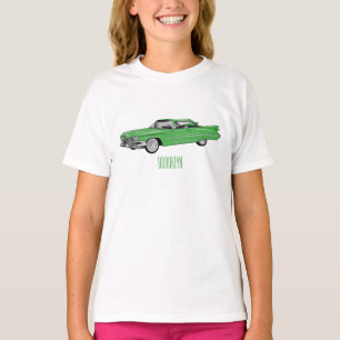 Klassieke auto 1959 cartoon illustratie t-shirt