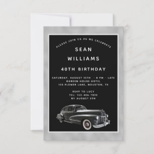  klassieke auto 40ste verjaardagsfeestje kaart
