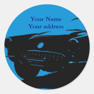 Klassieke auto Adresetiketten Ronde Sticker