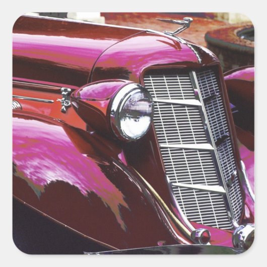 Klassieke auto: Auburn Vierkante Sticker (Voorkant)