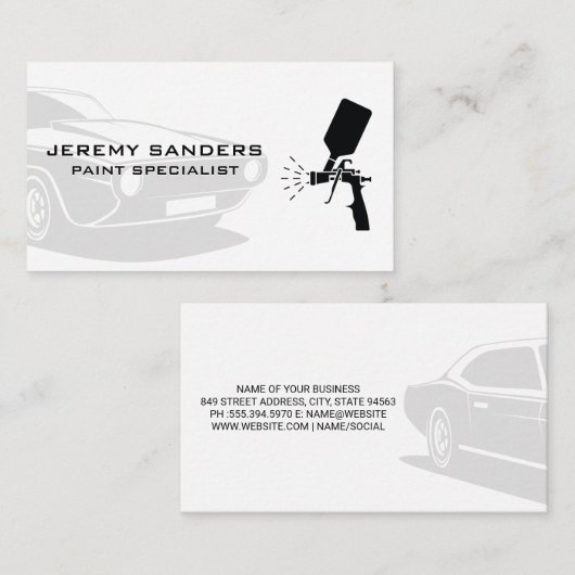 Klassieke auto | Autoverf-service Visitekaartje (Voorkant / Achterkant)