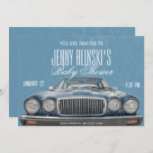 Klassieke auto baby shower Invitation Kaart (Voorkant / Achterkant)
