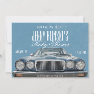 Klassieke auto baby shower Invitation Kaart