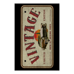 Klassieke Auto Beperkte Editie Originele Onderdele Perfect Poster