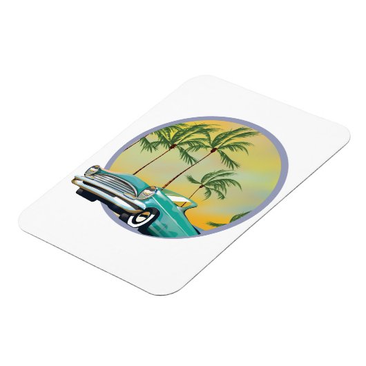 Klassieke auto bij schemering magneet (Linkerzijde)