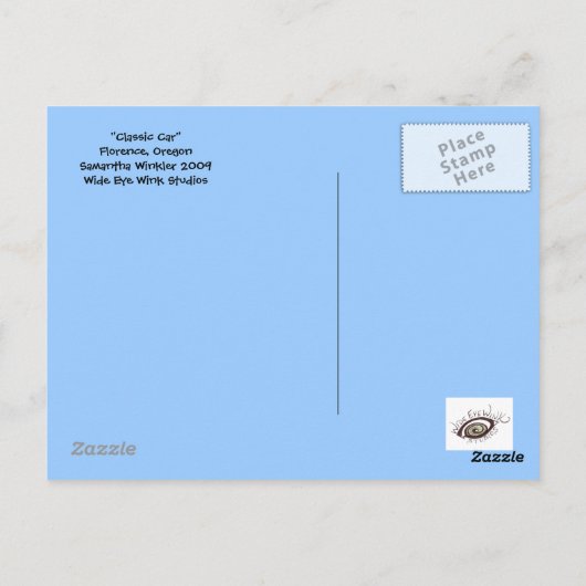 Klassieke auto briefkaart (Achterkant)