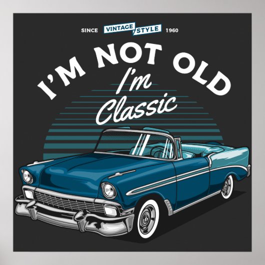 KLASSIEKE AUTO CHEVY BEL AIR CABRIOLET 1956 POSTER (Voorkant)