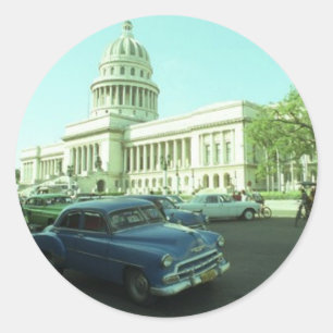 Klassieke auto Havana Cuba Ronde Sticker
