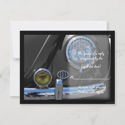 klassieke auto ii rsvp kaartje (Voorkant)