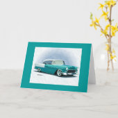  klassieke auto - Kaart Chevy Bel Air van 1956 (Gele Bloem)