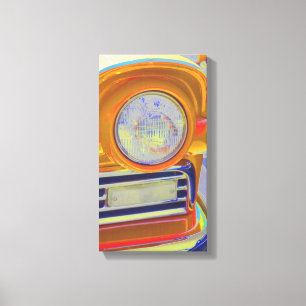 Klassieke auto koplamp pop kunst canvas afdruk