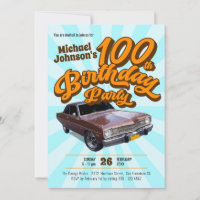 Klassieke Auto  Leuk Retro 100e Verjaardagsfeest