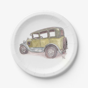 Klassieke auto papieren bordje