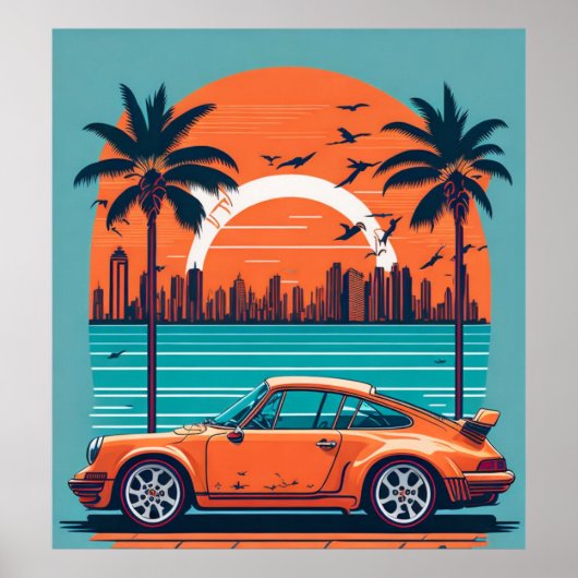 klassieke auto poster (Voorkant)