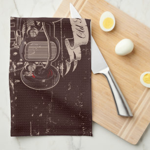 Klassieke auto retro design keukenhanddoek