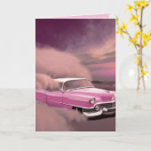 KLASSIEKE AUTO ROZE CADDY KAARTEN (Gele Bloem)