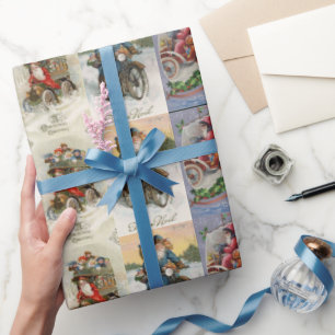 Klassieke Auto Sinterklaas Kerstmis Cadeaupapier