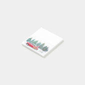 Klassieke auto-sneeuwslee met naam Kerstman-kousvu Post-it® Notes (Schuin)
