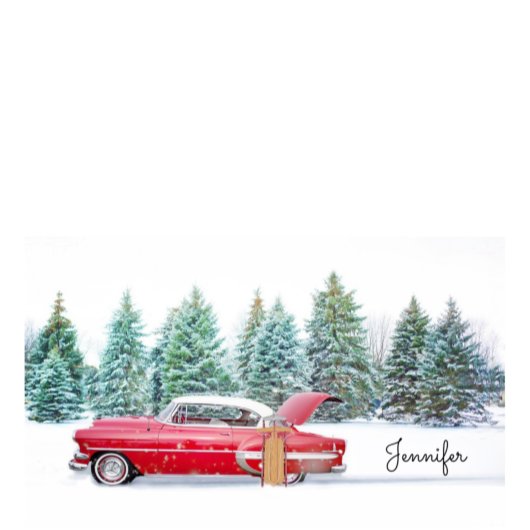 Klassieke auto-sneeuwslee met naam Kerstman-kousvu Post-it® Notes