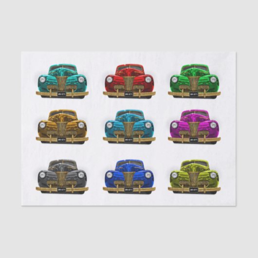  klassieke auto tissuepapier (Voorkant)