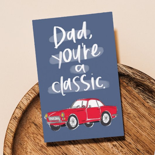 Klassieke auto Vaderdag Kaart