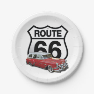 Klassieke auto van Route 66 Papieren Bordje