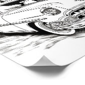 Klassieke auto volwassen kleuren poster (Hoek)