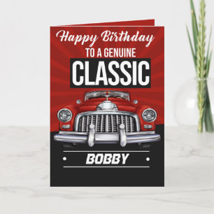 Klassieke auto voor een Klassieke Guy Birthday Kaa Kaart