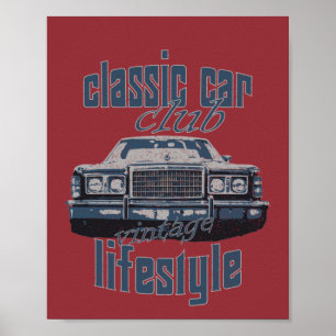 klassieke autoclub  cadeau voor oude autoliefhebbe poster