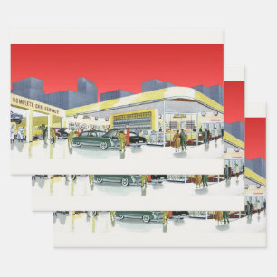 Klassieke Automechanica Complete Autogarage Inpakpapier Vel