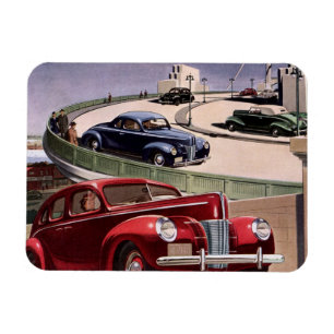 Klassieke auto's, klassieke sedans roadtrip over d magneet