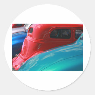 Klassieke auto's ronde sticker
