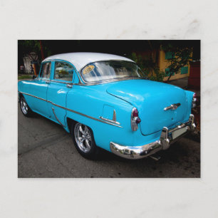Klassieke auto's van Cuba Turquoise Taxi Briefkaart