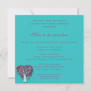 Klassieke Baby Shower, Aqua Liefdes Harten Boom Kaart