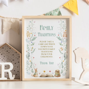 Klassieke Baby Shower Familie Tradities Spel met O Poster