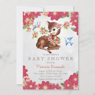 Klassieke baby shower met reekalf kaart