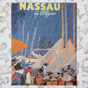 Klassieke Bahama-reis kunst, vlieg naar Nassau met Legpuzzel