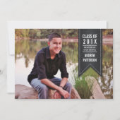 Klassieke Banner Afstuderen Fotoaankondiging Kaart (Voorkant)