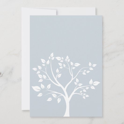 Klassieke Bar Mitzvah Dusty Blue Tree of Life Kaart (Achterkant)