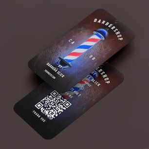 Klassieke Barber Pole Barbershop Rood Wit Blauw Visitekaartje