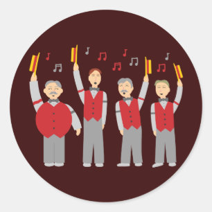 Klassieke Barbershop Kwartet Ronde Sticker
